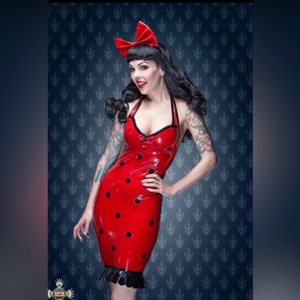 Red Polka Dot Latex Dress
